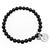 Natural Round Grade A Black Agate & Personalized Letter 'C'