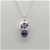 8mm Amethyst & Ceramic Floral Printed Beaded Charm Pendant Necklace.