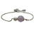 10mm Lavender Jade Gemstone Platinum Plated Chain with Adj Slider Bracelet