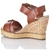 Kurt Geiger Tan Mica Leather Wedge Sandals 10.5cm Heel