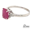 9ct White Gold, 2.40ct Ruby and Diamond Ring