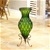 SOGA 67cm Green Glass Floor Vase and 12pcs Red Artificial Fake Flower Set