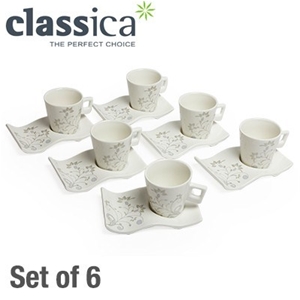 Set of 6 Classica Espresso/Saucer Set - 