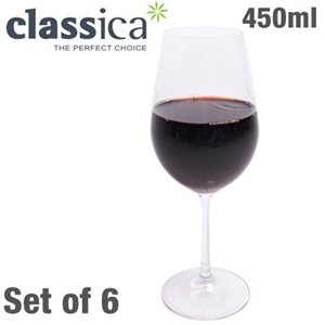 6x Classica Krystal Mia 450ml Red Wine G