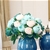 SOGA 3pcs Artificial Silk W/ 15 Heads Flower Fake Rose Bouquet Table Decor