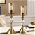 SOGA 37cm 34cm Glass Candle Holder Candle Stand Glass/Metal with Candle Set