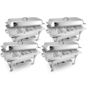 SOGA 4X Stainless Steel Chafing Food War