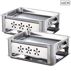 2X 40CM Portable SS Outdoor Chafing Dish