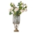 SOGA European Clear Glass Cylinder Flower Vase Base w/ Gold Pattern