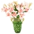 SOGA Green European Colored Glass Decor Jar Flower Vase Metal Handle