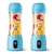 SOGA 2x 380ml Portable Mini USB Rechargeable Hand Fruit Mixer Juice Blue