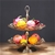 SOGA 2 Tier Bronze Lotus Vertex Crystal Glass Fruit Bowl Candy Holder