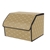 SOGA Car Boot Collapsible Storage Box Beige/Gold Stitch Medium