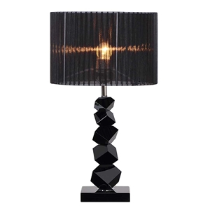 SOGA 60cm Black Table Lamp with Dark Sha