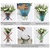 SOGA Glass Flower Vase with 10 Bunch 6 Heads Artificial Rose Set