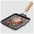 SOGA 22cm Ribbed Cast Iron Square Frying Grill Skillet Pan w/ Handle