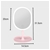 SOGA 20cm Pink Rechargeable LED Light Makeup Mirror Magnification Tabletop