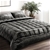 Giselle Bedding Faux Mink Quilt Plush Throw Blanket Charcoal Double