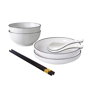 SOGA White Japanese Style Ceramic Dinner