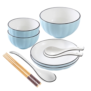 SOGA Blue Japanese Style Ceramic Dinnerw