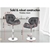 Bar Stools 2x Willa Kitchen Gas Lift Swivel Chair Leather GREY ALFORDSON