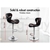Bar Stools 2x Luna Kitchen Swivel Chair Leather Gas Lift BLACK ALFORDSON