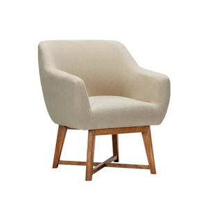 Artiss Fabric Tub Lounge Armchair - Beig