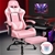Gaming Chair Lumbar Massage Office Racing Seat PU Leather Pink ALFORDSON