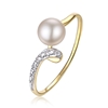 9ct Yellow Gold, 0.94gm Pearl and Diamond Ring