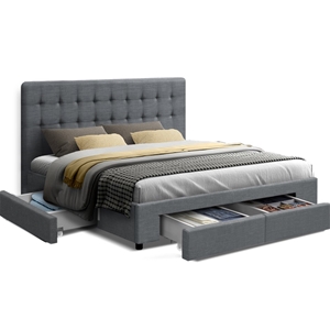 Artiss King Size Bed Frame 4 Storage Dra