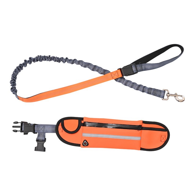 SOGA Orange Adjustable Hands-Free Pet Leash Bag Dog Lead Pet Essentials