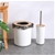 Takara Takae Bathroom Accessory Set 2PC Bamboo Toilet Brusher & Rubbish Bin