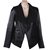 BHS SOPHISTICATES Women's Drape Front Genuine Leather Jacket, Size XL, Blac