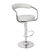 2X White Bar Stools Faux Leather High BackCrome Base Gas Lift Swivel Chairs