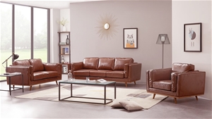 3+2+1 Seater Sofa Brown Leather Lounge S