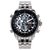 SKMEI Men's Dual Time Quartz Digital Wrist Watch, 41mm Face , Stainless Ste