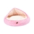 Charlie's Faux Fur Hooded Round Pet Cave Ombre Pink Large
