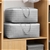 SOGA 2X Grey Plaid Med Storage Luggage Bag Double Zipper Foldable Organiser