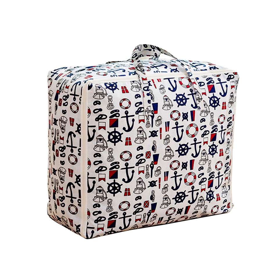 SOGA Nautical Icons Super Large Storage Luggage Bag Foldable Organiser