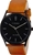 FJORD Men's Analog Wristwatch with Leather Strap. Features: 40mm DIal, 22mm