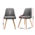 Artiss 2x Replica Dining Chairs Beech Wooden Timber Kitchen Fabric Grey