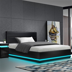 Artiss RGB LED Bed Frame King Single Siz