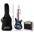 Alpha Electric Guitar And AMP Music String Instrument Rock Blue Carry Bag