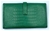 Hermes Jige Duo Alligator Mississippiensis emerald green clutch wallet