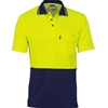 4 x ACE Hi-Vis Microfibre Polo Shirts Size XS, Short Sleeve, Yellow/Navy. B