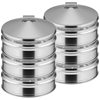 SOGA 2X 3 Tier Stainless Steel Steamers With Lid 28cm