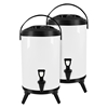 SOGA 2X 16L Stainless Steel Insulated Milk Tea Hot and Cold Dispenser White