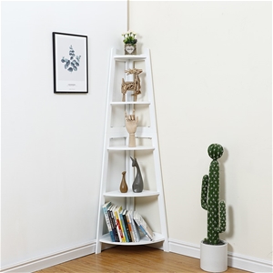 Corner Ladder Shelf Bookcase Display Sto