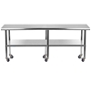 Stainless Steel Work Table Bench 1500MM W x 700MM D with wheels