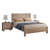 3 Pcs Bedroom Suite in Veneered Acacia Timber Slat King Oak Bed, Table